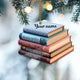 MeMate Personalized Book Ornament, Custom Name and Books Title, Flat Printed Acrylic Ornament Not 3D, Booklovers Ornament, Book Christmas Ornaments Keepsake Decoration for Book Club Family Friends
