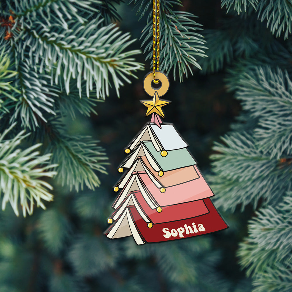 book christmas ornament