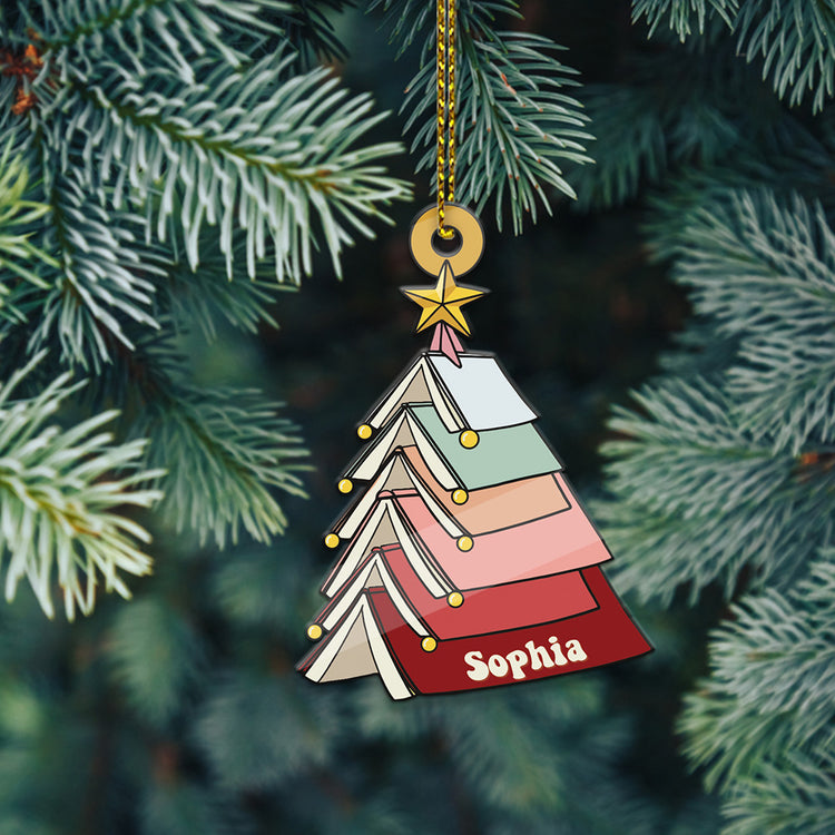 book christmas ornament