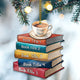 MeMate Personalized Book Ornament, Custom Name and Books Title, Flat Printed Acrylic Ornament Not 3D, Booklovers Ornament, Book Christmas Ornaments Keepsake Decoration for Book Club Family Friends