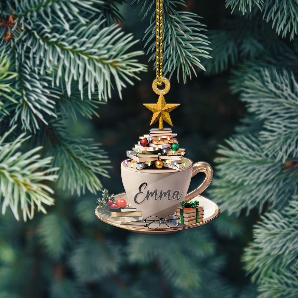 book christmas ornament