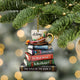 MeMate Custom Name and Books Title, Personalized Book Ornament, Flat Printed Acrylic Ornament Not 3D, Booklovers Ornament, Book Christmas Ornaments Keepsake Decoration for Book Club Family Friends