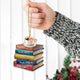 MeMate Personalized Book Ornament, Custom Name and Books Title, Flat Printed Acrylic Ornament Not 3D, Booklovers Ornament, Book Christmas Ornaments Keepsake Decoration for Book Club Family Friends