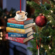 MeMate Personalized Book Ornament, Custom Name and Books Title, Flat Printed Acrylic Ornament Not 3D, Booklovers Ornament, Book Christmas Ornaments Keepsake Decoration for Book Club Family Friends