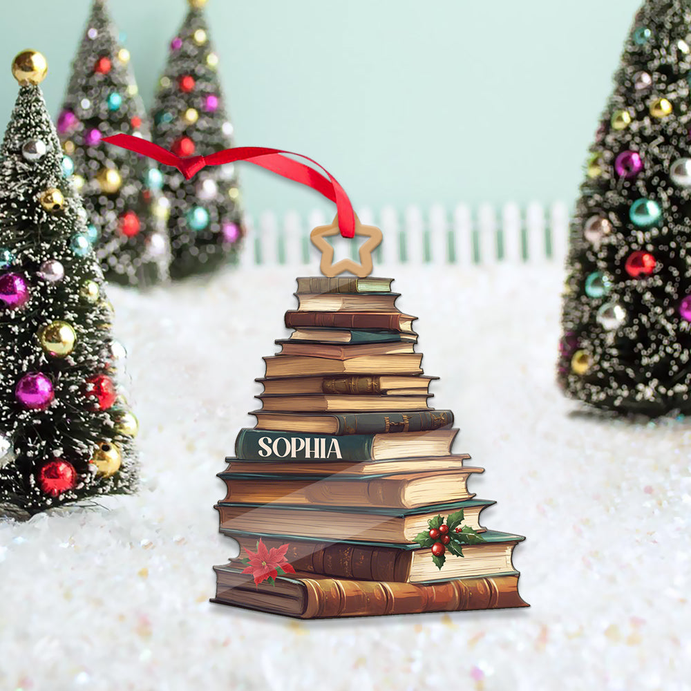 book christmas ornament