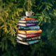 MeMate Custom Name and Books Title, Personalized Book Ornament, Flat Printed Acrylic Ornament Not 3D, Booklovers Ornament, Book Christmas Ornaments Keepsake Decoration for Book Club Family Friends