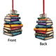 MeMate Custom Name and Books Title, Personalized Book Ornament, Flat Printed Acrylic Ornament Not 3D, Booklovers Ornament, Book Christmas Ornaments Keepsake Decoration for Book Club Family Friends