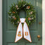 Fall Wreath Sash Bow, Personalized Initial Wreath Sashes 54x5 in, Autumn Wreath Ribbon for Front Door, Monogram Garland Accessories, Farmhouse Door Wreath Decor, Pumpkins Monogram Embroidered Sash
