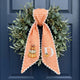 Fall Wreath Sash Bow, Personalized Initial Wreath Sashes 54x5 in, Autumn Wreath Ribbon for Front Door, Monogram Garland Accessories, Farmhouse Door Wreath Decor, Pumpkins Monogram Embroidered Sash