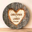 MeMate Custom Couple Name Anniversary Date Printed Wooden Sign Hanging Wall Decor - Personalized Signs for Couple - Tree Round Rustic Wood Plaque Accessories for Couples, Newlyweds, Valentines Day