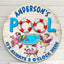 MeMate Pool Signs Outdoor Decor, Personalized Name Wooden Pool Sign, Poolside Decor, It's Always 5 O'Clock Here Swimming Pool Decorations, Flamingo Swim Wood Plaque for Backyards Patio Housewarming