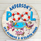 MeMate Pool Signs Outdoor Decor, Personalized Name Wooden Pool Sign, Poolside Decor, It's Always 5 O'Clock Here Swimming Pool Decorations, Flamingo Swim Wood Plaque for Backyards Patio Housewarming