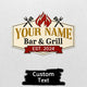 MeMate Metal BBQ Signs, Bar and Grill Sign to Personalize, Personalized Barbecue Metal Signs Kitchen Decor, Custom Name Outdoor Plaques, Rustic Decorations for Man Cave