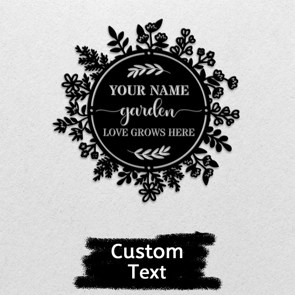 MeMate Personalized Metal Sign Bee, Bee Farm Sign, Custom Garden Metal Signs Outdoor Décor, 8" - 24" Garden Signs Metal, Bee Flowers Garden Signs to Personalize, Shed Shed Sign, Rustic Plaque
