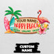 MeMate Flamingo Happy Place Signs, Flamingo House Outdoor Décor, Flamingo House Metal Sign, Personalized Flamingo Tropical Sign, Flamingo Metal Sign Housewarming Gift for Family Friend