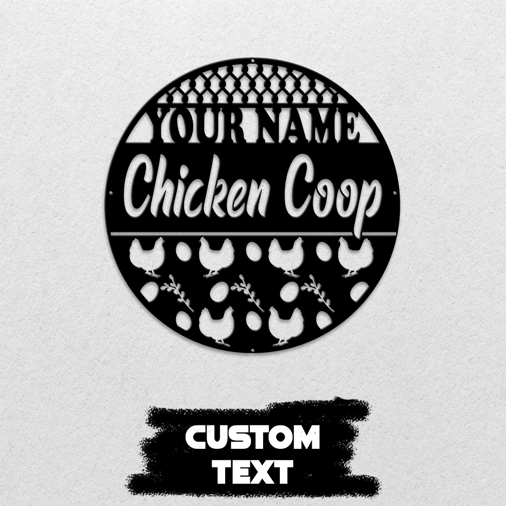 MeMate Chicken Coop Signs, Personalized Name Sign for Chicken Coops, Chicken Coop Signs for Farmhouse Decoration, Hen House Decor, Metal Signs Outdoor Decor, 8-24 inches Large Metal Sign, Farm Sign, Housewarming Gifts