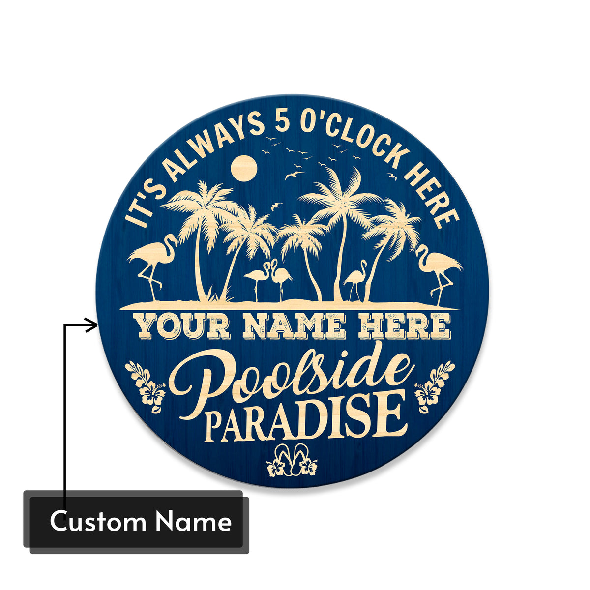 MeMate Poolside Signs Personalized Name Text Wooden Sign Outdoor, Poolside Decor, Customized Pool Sign, Swimming Pool Decorations for Wall, Wood Plaque for Backyards Patio Housewarming Gifts