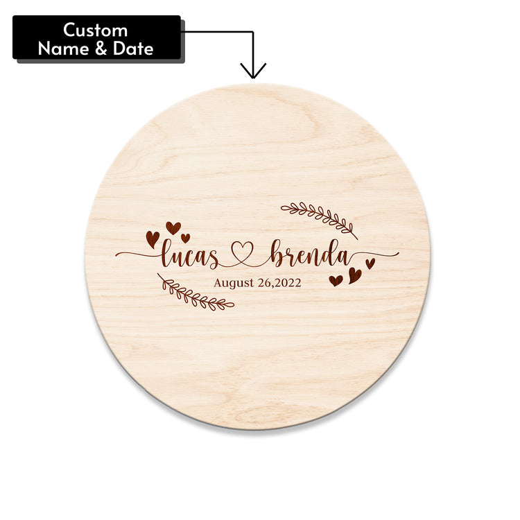 Memate Wedding Guestbook Alternative, Wedding Guest Books Personalized Name Date, Wooden Wedding Sign Board for Signature, Custom Rustic Round Wooden Wedding Signs for Couples