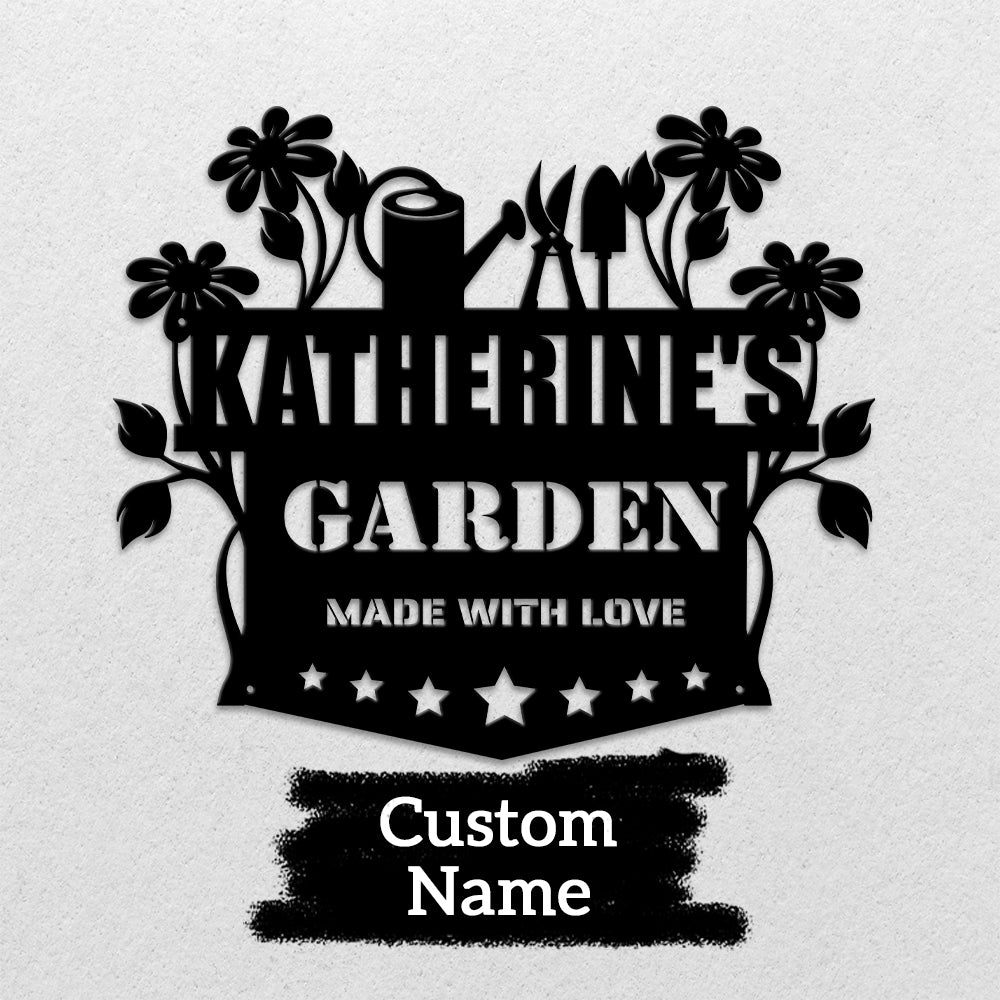 MeMate Vegetable Garden Sign, Personalized Metal Signs, Garden Sign to Personalize, Customized Name Wall Art for Garden Outdoor Decor, Outdoor Plaque Large Sign for Potting Shed, She Shed (Copy)