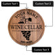MeMate Personalized Name Wine Cellar Sign fo Home Decor - Wine Sign Custom Printed Wooden Name Sign, Year, Text for Wine Cellar, Man Cave, Housewarming, Newlyweds, Wedding, Wine Lovers Wall Decor