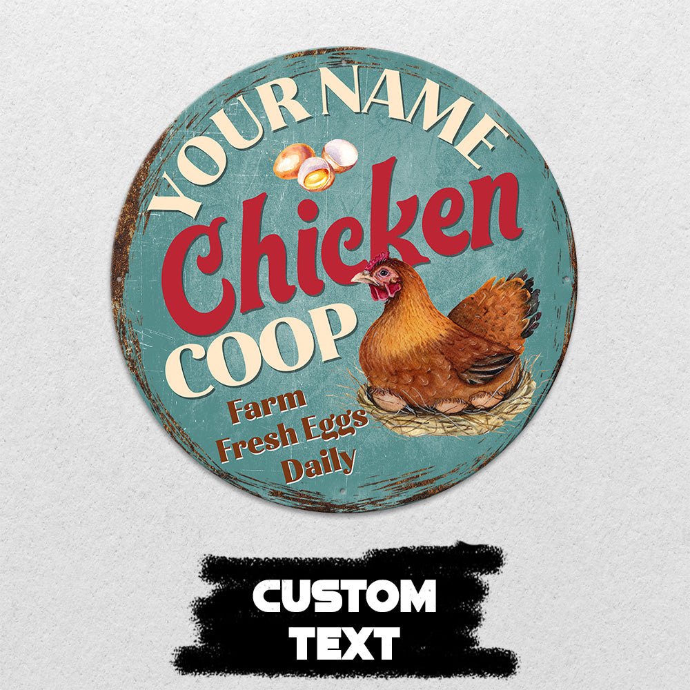 MeMate Chicken Coop Signs, Hen House Decor, Chicken Coop Signs for Farmhouse Decoration, Metal Signs Outdoor Decor, 8-24 inches Large Metal Sign, Farm Sign, Housewarming Gifts