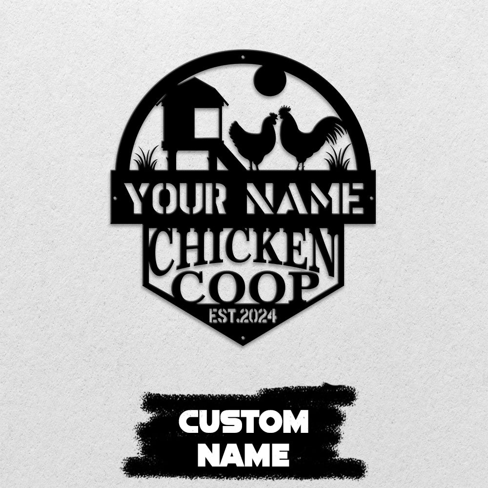 MeMate Chicken Coop Signs, Chicken Coop Signs for Farmhouse Decoration, Metal Signs Outdoor Decor, 8-24 inches Large Metal Sign, Farm Sign, Hen House Decor, Housewarming Gifts