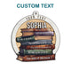 MeMate Book Ornament, Book Lovers Christmas Ornament Personalized Name Books Title Wooden 2 Layers Booklovers Ornament Keepsake Decoration