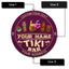 MeMate Custom Tiki Bar Sign - Personalized Wooden Name Sign for Tiki Lounge, Backyard, Patio, Beach Bar, Party Decors - Vintage Rustic Round Printed Wood Signs Wall Hanging Decorative