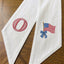 Patriotic Wreath Sash for Front Door, Bow with US Flag Door Wreath Decor, 54x5 in Personalized Initial Wreath Ribbon, Monogram Embroidered Sash for Holiday, 4th of July Wreath Sashes, Housewarming Gifts