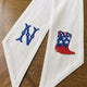 Patriotic Wreath Sash for Front Door, Western Cowboy US Flag Door Wreath Decor, 54x5 in Personalized Initial Wreath Ribbon, Monogram Embroidered Sash for Holiday, 4th of July Wreath Sashes, Housewarming Gifts