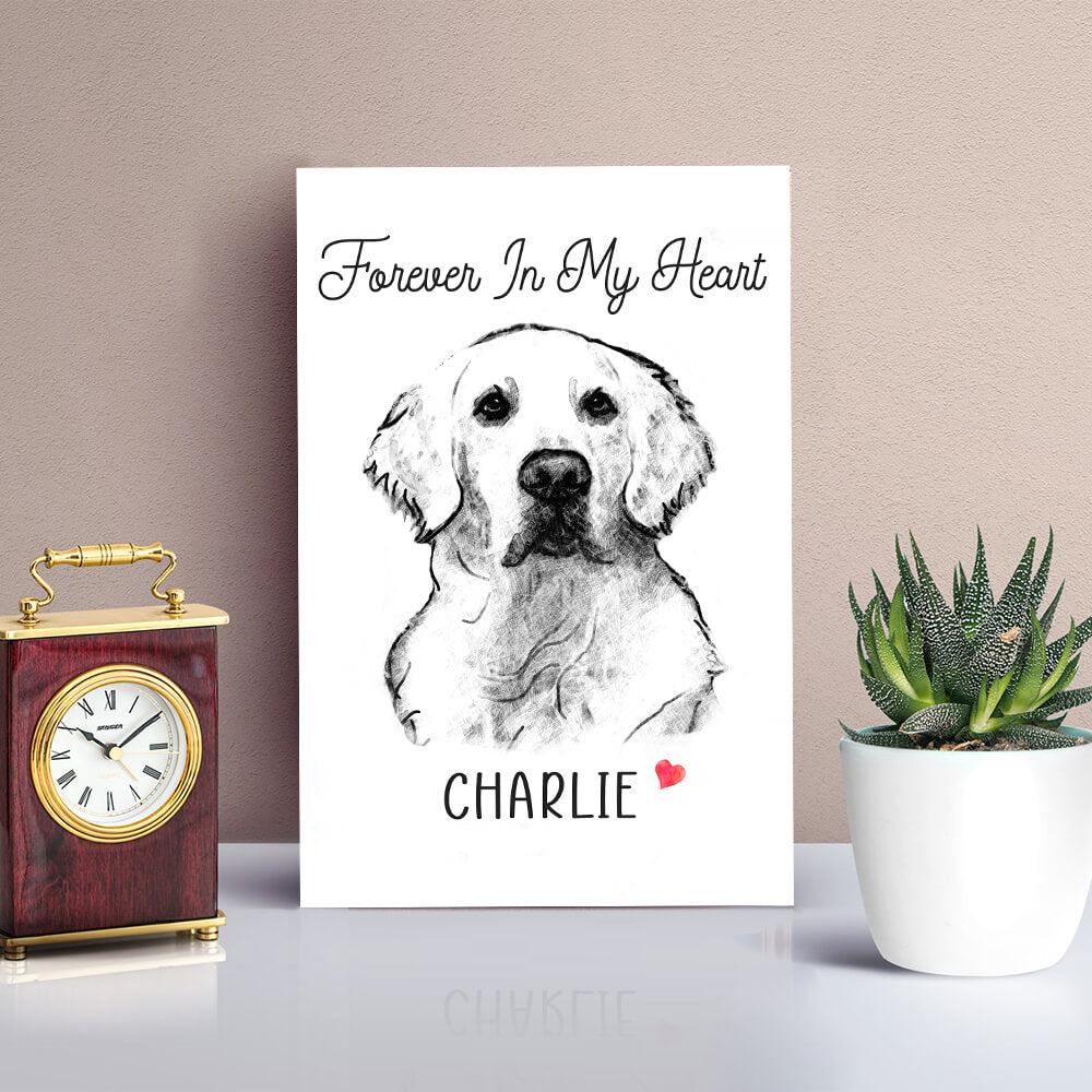 Forever In My Heart Custom Pet Art Photo Desktop Plaque