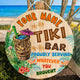 MeMate Custom Tiki Bar Sign – Personalized Wooden Name Sign for Backyard, Patio, Tiki Lounge Decors, Beach Bar, Party Decorations – Rustic Round Printed Wood Signs Wall Hanging Decorative