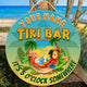 MeMate Custom Tiki Bar Sign – Personalized Wooden Name Sign for Backyard, Patio, Tiki Lounge, Beach Bar, Party Decors – Parrot Tropical Rustic Round Printed Wood Signs Wall Hanging Decorative