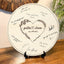 Memate Wedding Guestbook Alternative, Wedding Guest Books Personalized Family Name and Wedding Date, Heart Wooden Wedding Sign Board for Signature, Rustic Round Wooden Wedding Sign