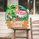 MeMate Flamingo Lounge Signs, Flamingo House Outdoor Décor, Flamingo House Metal Sign, Personalized Flamingo Tropical Sign, Flamingo Metal Sign Housewarming Gift for Family Friend