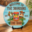MeMate Tiki Bar Sign – Personalized Wooden Name Sign for Backyard, Patio, Tiki Lounge Decors, Beach Bar, Party Decorations – Custom Name Rustic Round Printed Wood Signs Wall Hanging Decorative