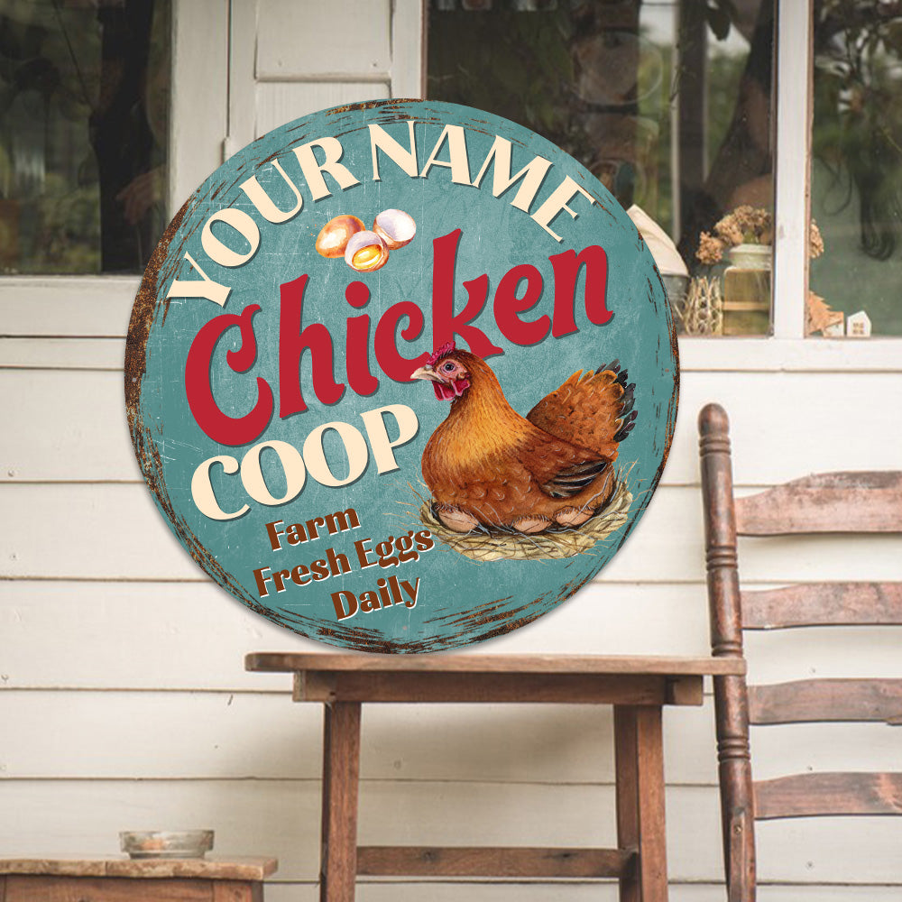 MeMate Chicken Coop Signs, Hen House Decor, Chicken Coop Signs for Farmhouse Decoration, Metal Signs Outdoor Decor, 8-24 inches Large Metal Sign, Farm Sign, Housewarming Gifts