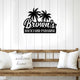 MeMate Backyard Sign Outdoor Decor, Welcome Signs, Personalized Metal Sign for Backyard, Patio, Custom Name Signs for Garden Porch, Deck, Large Metal Sign for Outside