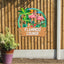 MeMate Flamingo Lounge Signs, Flamingo House Outdoor Décor, Flamingo House Metal Sign, Personalized Flamingo Tropical Sign, Flamingo Metal Sign Housewarming Gift for Family Friend