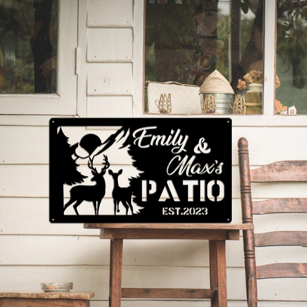 MeMate Metal Outdoor Sign, Backyard Paradise Sign to Personalize, Personalized Backyard Metal Signs Kitchen Decor, Custom Name Outdoor Plaques