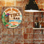 MeMate Custom Tiki Bar Sign – Personalized Wooden Name Sign for Backyard, Patio, Tiki Lounge Decors, Beach Bar, Party Decorations – Rustic Round Printed Wood Signs Wall Hanging Decorative