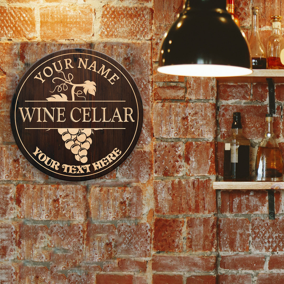 MeMate Personalized Name Wine Cellar Sign fo Home Decor - Wine Sign Custom Printed Wooden Name Sign, Year, Text for Wine Cellar, Man Cave, Housewarming, Newlyweds, Wedding, Wine Lovers Wall Decor