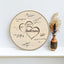 Memate Wedding Guestbook Alternative, Wedding Guest Books Personalized Family Name and Wedding Date, Wooden Wedding Guess Book Sign Board for Signature, Rustic Round Wooden Wedding Sign for Couple