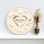 Memate Wedding Guestbook Alternative, Wedding Guest Books Personalized Family Name and Wedding Date, Heart Wooden Wedding Sign Board for Signature, Rustic Round Wooden Wedding Sign