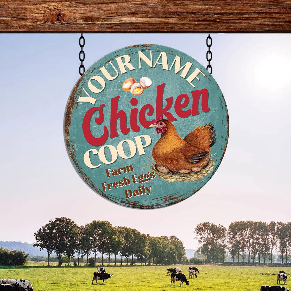 MeMate Chicken Coop Signs, Hen House Decor, Chicken Coop Signs for Farmhouse Decoration, Metal Signs Outdoor Decor, 8-24 inches Large Metal Sign, Farm Sign, Housewarming Gifts