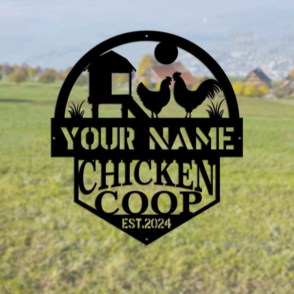 MeMate Chicken Coop Signs, Chicken Coop Signs for Farmhouse Decoration, Metal Signs Outdoor Decor, 8-24 inches Large Metal Sign, Farm Sign, Hen House Decor, Housewarming Gifts