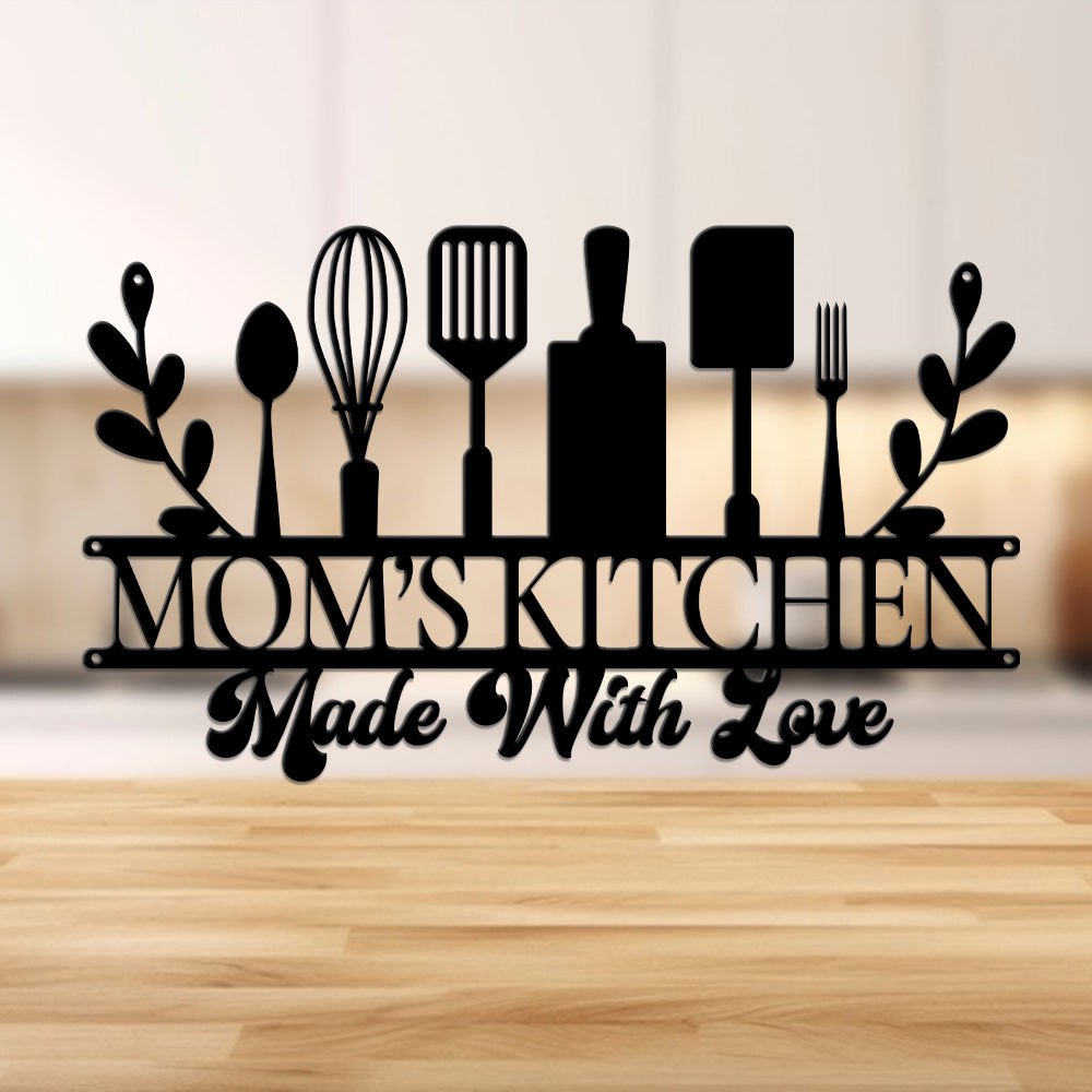 MeMate Kitchen Sign, Personalized Metal Name Signs, Custom Kitchen Sign for Indoor Kitchen Home Wall Décor, Kitchen Signs for Home Decor, Housewarming Gift for Mom Wife Grandmother Friend Family