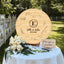 Memate Wedding Guestbook Alternative Personalized, Wedding Guest Books, Custom Wedding Signs Name Date, Wooden Wedding Guess Book Sign Board for Signature, Rustic Round Wedding Book Alternative 03