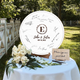 Memate Wedding Guestbook Alternative Personalized, Wedding Guest Books, Custom Wedding Signs Name Date, Wooden Wedding Guess Book Sign Board for Signature, Rustic Round Wedding Book Alternative 02