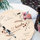 Memate Wedding Guestbook Alternative, Wedding Guest Books Personalized Name Date, Wooden Wedding Sign Board for Signature, Custom Rustic Round Wooden Wedding Signs for Couples